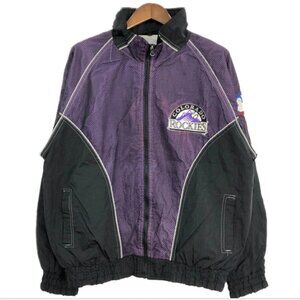 Pro Player MLB Colorado Rockies Nylon Jacket XL Men's Used Purple 90s